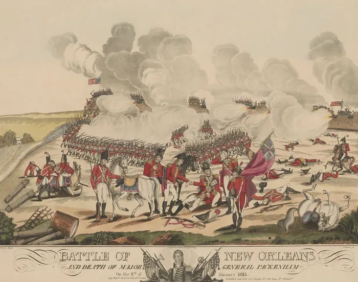 Framed Print : Battle of New Orleans and death of Major General Packenham and Samuel Gibbs, Jan. 8, 1815