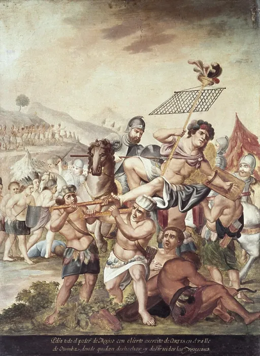 Framed Print : Battle of Otumba. Cortes troops defeated Aztec army, 1520. Painting. SPAIN. Madrid. America's Museum. - CAGP / Iberfoto / Everett Collection (514985)**US SALES ONLY** Framed Print : Battle of Otumba. Cortes troops defeated Aztec army, 1520. Painting. SPAIN. Madrid. America's Museum. - CAGP / Iberfoto / Everett Collection (514985)**US SALES ONLY**
