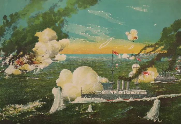 Framed Print : Battle of Port Arthur, Feb. 8-9, 1904, at the beginning of the Russo-Japanese War