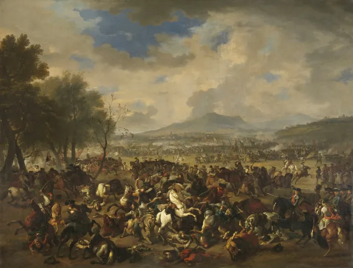 Framed Print : Battle at Ramillies between the French and the Allied Powers, by Jan van Huchtenburg, 1706-10, Dutch painting, oil on canvas Framed Print : Battle at Ramillies between the French and the Allied Powers, by Jan van Huchtenburg, 1706-10, Dutch painting, oil on canvas