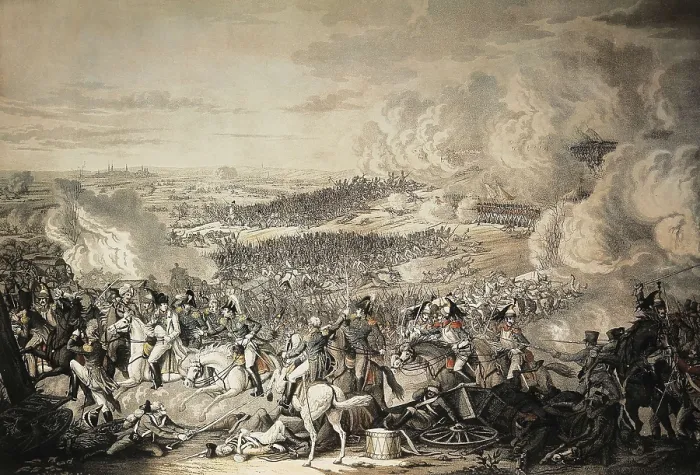 Framed Print : Battle of Waterloo (18th June 1815). Napoleon's flight. Litography. ITALY. Milan