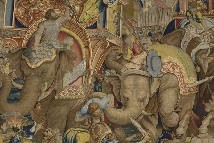 Framed Print : Battle of Zama. 16th c. SPAIN. Madrid. Royal Palace. Flemish art. Tapestry. - Paul Maeyaert / Iberfoto / Everett Collection (304706)**US SALES ONLY** Framed Print : Battle of Zama. 16th c. SPAIN. Madrid. Royal Palace. Flemish art. Tapestry. - Paul Maeyaert / Iberfoto / Everett Collection (304706)**US SALES ONLY**