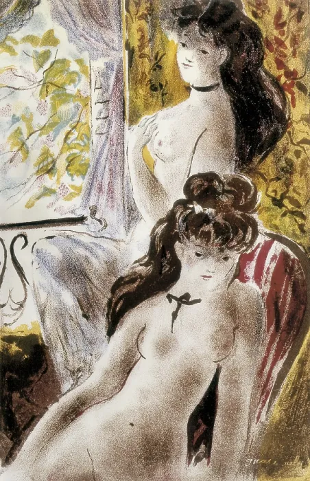 Framed Print : BAUDELAIRE, Charles (1821-1867). French poet and critic. Illustration of Emili Grau Sala for an edition of 'Les Fleurs du Mal'. Pastel