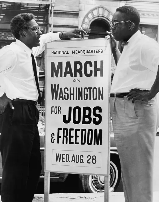 Framed Print : For Bayard Rustin (1912-1987), here with colleague Cleveland Robinson, the role as chief organizer of the March on Washington of August 13, 1963 Framed Print : For Bayard Rustin (1912-1987), here with colleague Cleveland Robinson, the role as chief organizer of the March on Washington of August 13, 1963