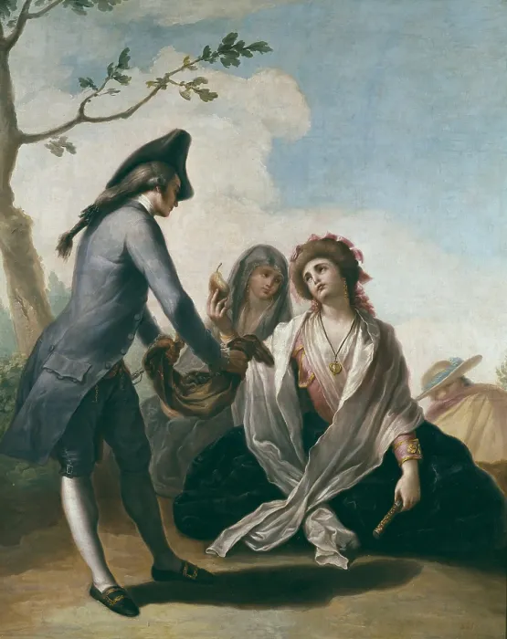 Framed Print : BAYEU Y SUBIAS, Ramon (1746-1793). Country gift. ca. 1778. Tapestry cartoon. Oil on canvas. SPAIN. Madrid. Prado Museum