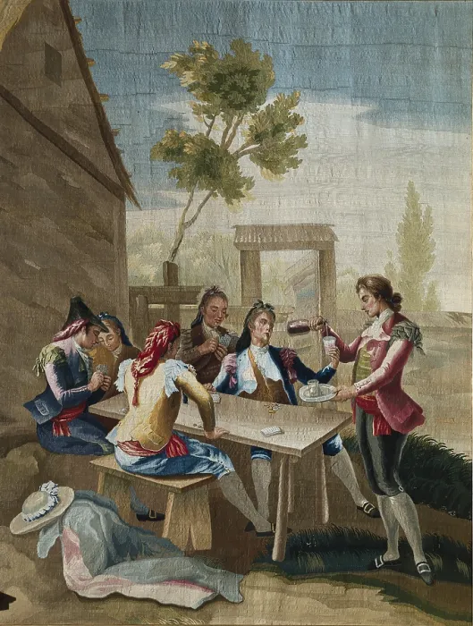 Framed Print : BAYEU Y SUBIAS, Ramon (1746-1793). The card players. SPAIN. San Lorenzo de El Escorial. Royal Monastery of San Lorenzo de El Escorial