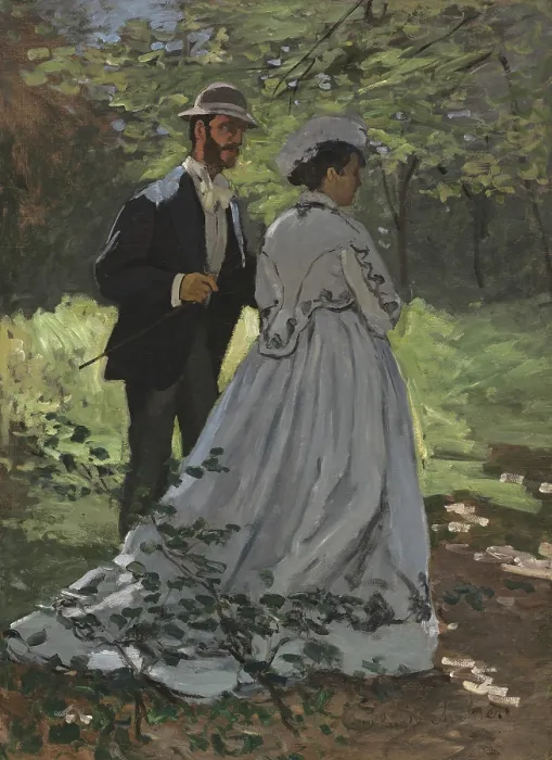 Framed Print : Bazille and Camille (Study for Dejeuner sur l'Herbe'), by Claude Monet, 1865, French impressionist painting, oil on canvas