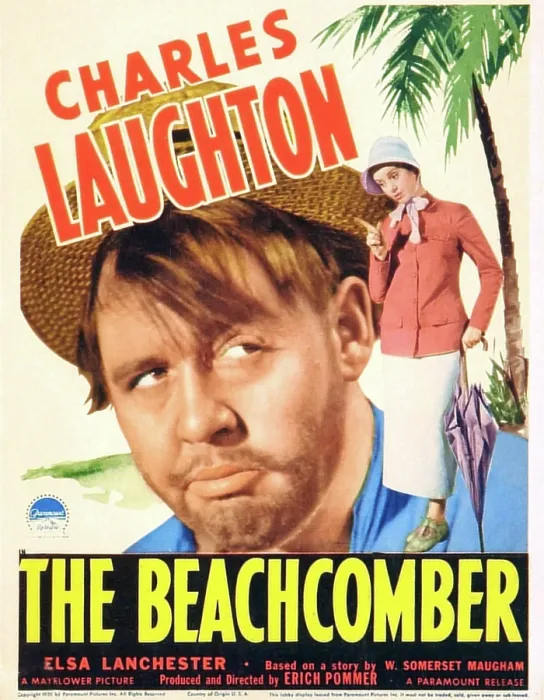 Framed Print : THE BEACHCOMBER, (aka VESSEL OF WRATH), US poster art, from left: Charles Laughton, Elsa Lanchester, 1938
