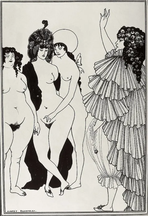 Framed Print : BEARDSLEY, Aubrey Vincent (1872-1898). Lysistrata. 1896. Lysistrata talking to the Ahenian women Framed Print : BEARDSLEY, Aubrey Vincent (1872-1898). Lysistrata. 1896. Lysistrata talking to the Ahenian women