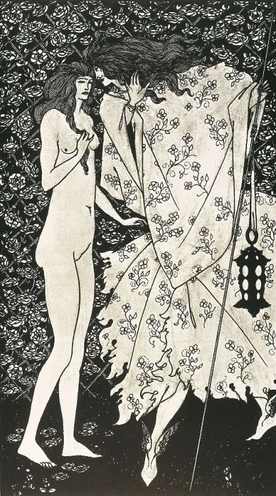 Framed Print : BEARDSLEY, Aubrey Vincent (1872-1898). The Mysterious Rose Garden. 1895. Illustration for 'The Yellow Book'. Modernism. Litography Framed Print : BEARDSLEY, Aubrey Vincent (1872-1898). The Mysterious Rose Garden. 1895. Illustration for 'The Yellow Book'. Modernism. Litography