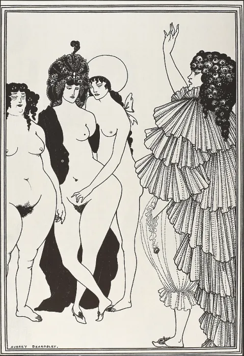 Framed Print : BEARDSLEY, Aubrey Vincent (1872-1898). Lysistrata. 1896. Lysistrata talking to the Ahenian women Framed Print : BEARDSLEY, Aubrey Vincent (1872-1898). Lysistrata. 1896. Lysistrata talking to the Ahenian women