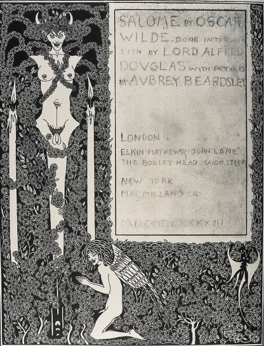 Framed Print : BEARDSLEY, Aubrey Vincent (1872-1898). Salome. 1894. Title page of the illustrated edition by Beardsley from Oscar Wilde's play 'Salome', written in 1893 Framed Print : BEARDSLEY, Aubrey Vincent (1872-1898). Salome. 1894. Title page of the illustrated edition by Beardsley from Oscar Wilde's play 'Salome', written in 1893