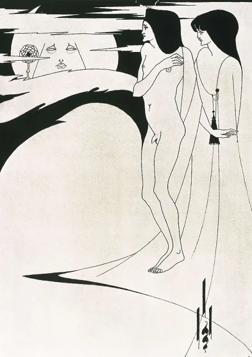 Framed Print : BEARDSLEY, Aubrey Vincent (1872-1898). Salome. 1894. 'The Woman in the Moon', illustration from Oscar Wilde's play 'Salome', written in 1893. Modernism