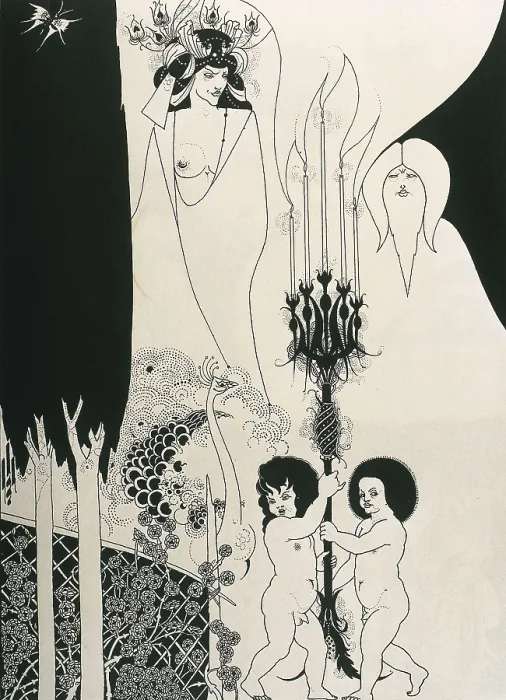 Framed Print : BEARDSLEY, Aubrey Vincent (1872-1898). Salome. 1894. 'The Eyes of Herod', illustration from Oscar Wilde's play 'Salome', written in 1893. Modernism