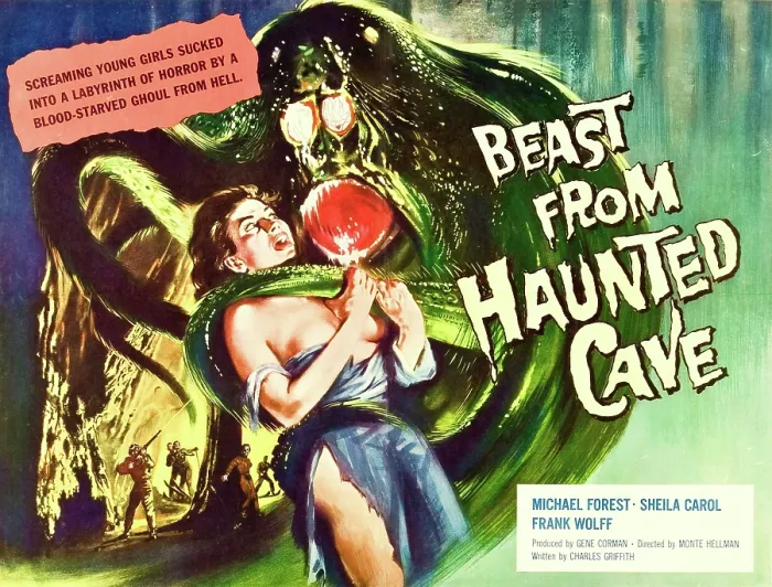 Framed Print : BEAST FROM HAUNTED CAVE, Sheila Carol, 1959