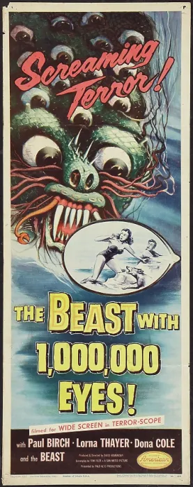 Framed Print : THE BEAST WITH A MILLION EYES, insert poster, 1955 Framed Print : THE BEAST WITH A MILLION EYES, insert poster, 1955