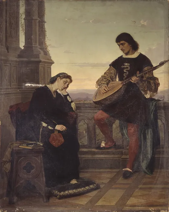 Framed Print : Beatrice di Tenda and Orombello, by Giuseppe Giani, 19th Century, oil on canvas - Italy, Lombardy, Milan, Brera Collection. Whole artwork view Framed Print : Beatrice di Tenda and Orombello, by Giuseppe Giani, 19th Century, oil on canvas - Italy, Lombardy, Milan, Brera Collection. Whole artwork view