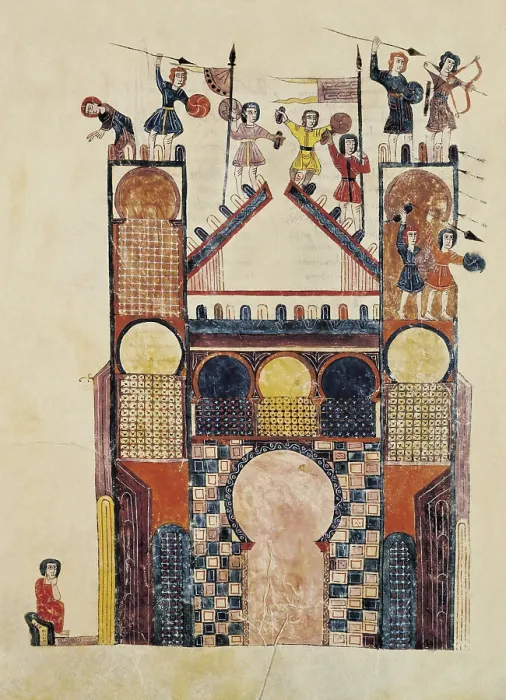 Framed Print : Beatus of Girona. 976. Folio 242r. Representation of the capture of Jerusalem. Codex from the monastery of San Salvador de Tabara to the Commentary on the Apocalypse of St Framed Print : Beatus of Girona. 976. Folio 242r. Representation of the capture of Jerusalem. Codex from the monastery of San Salvador de Tabara to the Commentary on the Apocalypse of St