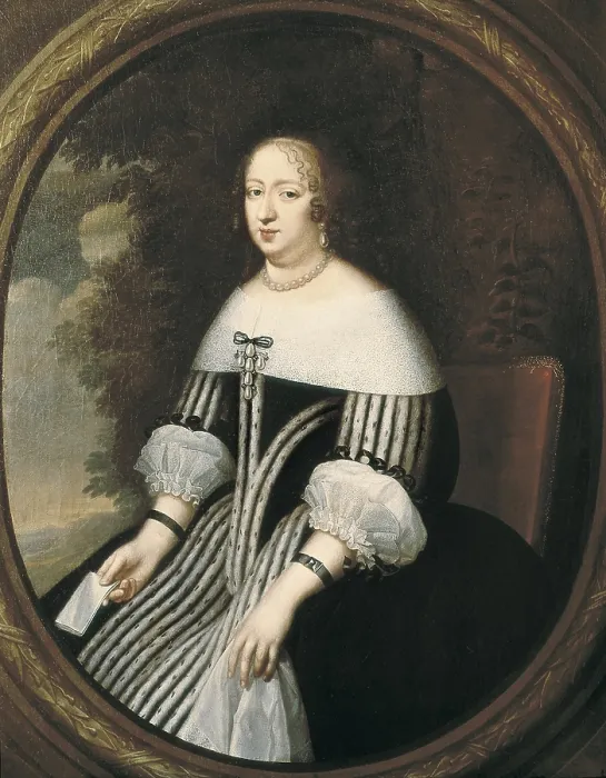Framed Print : BEAUBRUN, Charles (1604 - 1692). Anne of Austria, Queen of France. 17th c. It is believed to have been made by this painter. Oil on canvas. FRANCE. Versailles