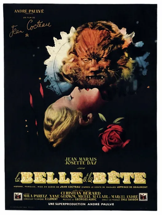 Framed Print : BEAUTY AND THE BEAST, (aka LA BELLE ET LA BETE), French poster, from left: Josette Day, Jean Marais, 1946
