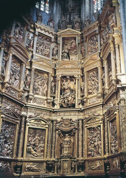 Framed Print : BECERRA, Gaspar (1520-1570). Main Altarpiece. 1558-1562. SPAIN. Astorga. Cathedral of Santa Mara. Spanish school. Renaissance art. Relief; Sculpture on wood