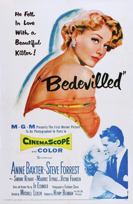 Framed Print : BEDEVILLED, US poster art, Anne Baxter (top), bottom from left: Anne Baxter, Steve Forrest, 1955