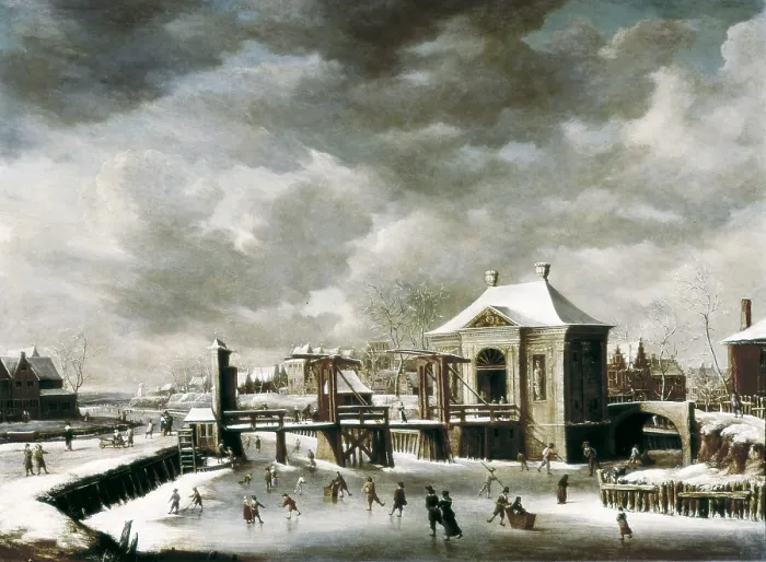 Framed Print : BEERSTRATEN, Abraham van (1622-1666). Amsterdam in Winter. mid. 17th c. Baroque art. Oil on canvas. AISA / Everett Collection**US SALES ONLY** Framed Print : BEERSTRATEN, Abraham van (1622-1666). Amsterdam in Winter. mid. 17th c. Baroque art. Oil on canvas. AISA / Everett Collection**US SALES ONLY**