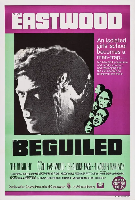 Framed Print : THE BEGUILED, Australian poster art, from left: Clint Eastwood, Jo Ann Harris, 1971