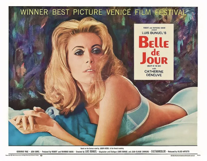 Framed Print : BELE DE JOUR, Catherine Deneuve on US poster art, 1967 Framed Print : BELE DE JOUR, Catherine Deneuve on US poster art, 1967