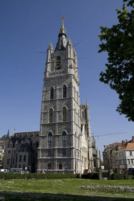 Framed Print : BELGIUM. Ghent. Bell tower of the City Hall (Belfort). 14th-15th centuries. Gothic art. Architecture. - Paul Maeyaert / Iberfoto / Everett Collection (160510)**US SALES ONLY**