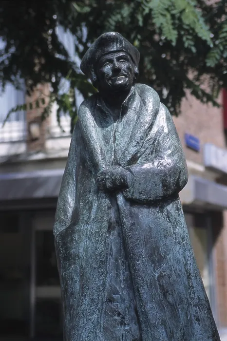 Framed Print : BELGIUM. Louvain. Statue of Erasmus of Rotterdam in Mechelsstraat. Sculpture. AISA / Everett Collection - Image has fine art copyright