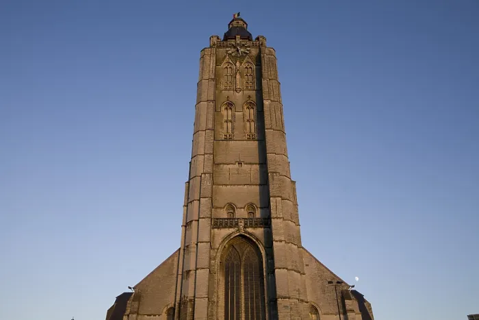 Framed Print : BELGIUM. Oudenarde. Sint-Walburgakerk Church, 12th-13th centuries. Porch tower, 90 metres high. Gothic art. Architecture Framed Print : BELGIUM. Oudenarde. Sint-Walburgakerk Church, 12th-13th centuries. Porch tower, 90 metres high. Gothic art. Architecture