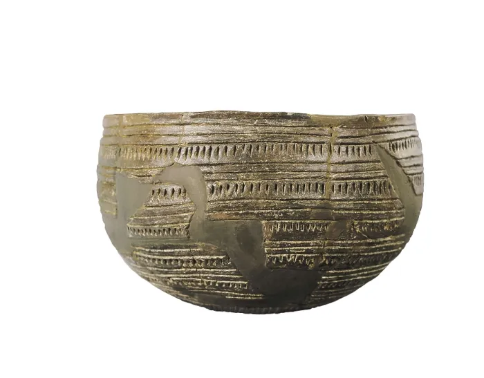 Framed Print : Bell Shaped Vase from Cueva de Toralla. 2200 -1800 BC. Eneolithic. Ceramics. SPAIN. Barcelona. Archaeology Museum of Catalonia. Proc: SPAIN. La Pobla de Segur