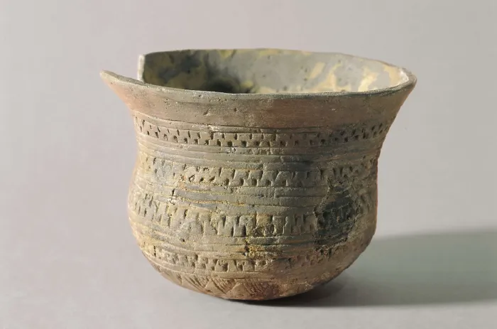 Framed Print : Bell shaped vessel. Neolithic art. Ceramics. SPAIN. Vic. Vic Episcopal Museum. AISA / Everett Collection**US SALES ONLY**