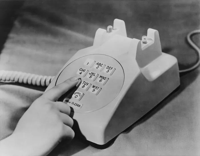 Framed Print : Bell Telephone Company introduced the push-button telephone in 1959 to replace the rotary dial phones
