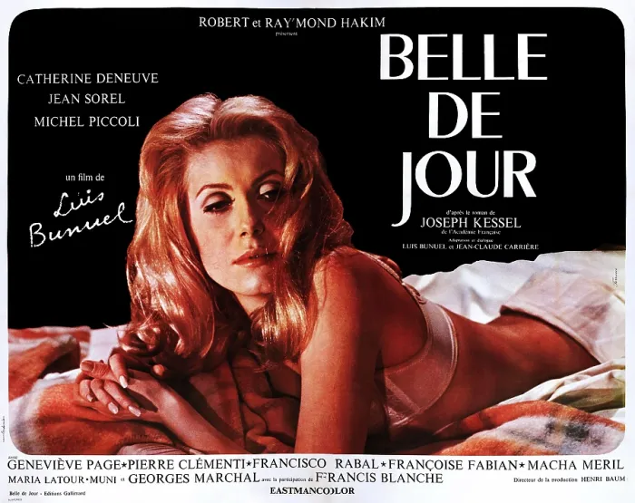 Framed Print : BELLE DE JOUR, Catherine Deneuve on French poster art, 1967 Framed Print : BELLE DE JOUR, Catherine Deneuve on French poster art, 1967