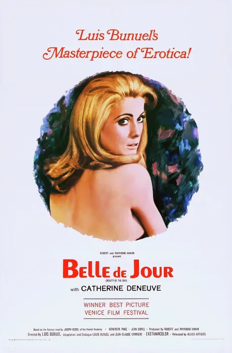 Framed Print : BELLE DE JOUR, Catherine Deneuve on poster art, 1967