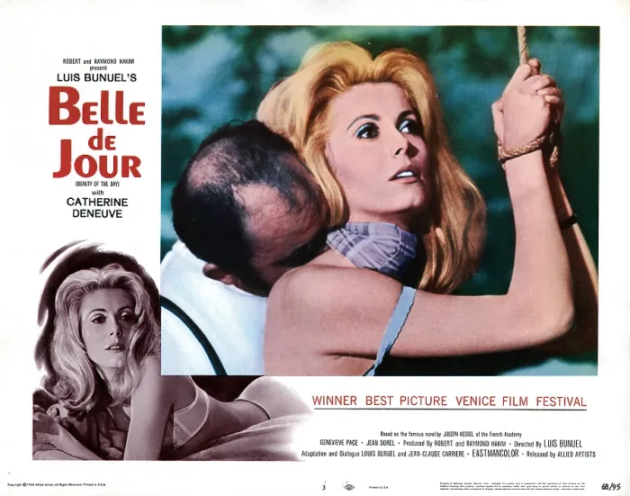 Framed Print : BELLE DE JOUR, from left, Michel Piccoli, Catherine Deneuve, 1967