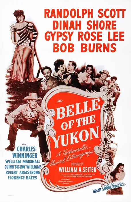 Framed Print : BELLE OF THE YUKON, US poster, left from top: Gypsy Rose Lee, Randolph Scott, center from left: Charles Winninger, Gypsy Rose Lee, Randolph Scott, Dinah Shore, Bob Burns, 1944 Framed Print : BELLE OF THE YUKON, US poster, left from top: Gypsy Rose Lee, Randolph Scott, center from left: Charles Winninger, Gypsy Rose Lee, Randolph Scott, Dinah Shore, Bob Burns, 1944