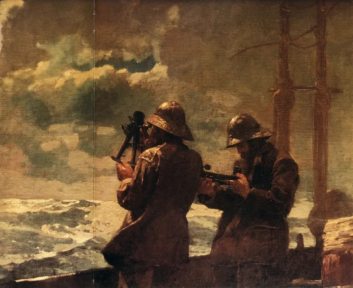 Framed Print : Eight Bells, by Winslow Homer, 1886, 19th century, oil on canvas, 63, 9 x 76, 6 cm - USA, Andover, Addison Gallery of American Art, Phillips Academy. Whole artwork view