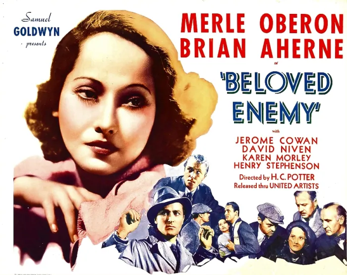Framed Print : BELOVED ENEMY, left: Merle Oberon, bottom left: Brian Aherne, 1936