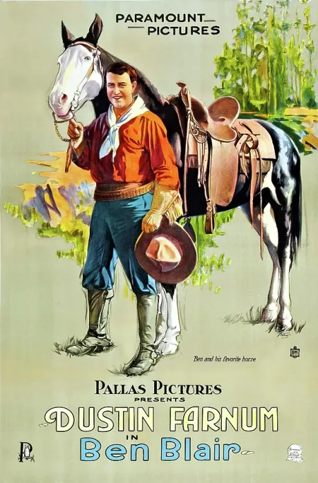 Framed Print : BEN BLAIR, Dustin Farnum with horse on 1-sheet poster art, 1916