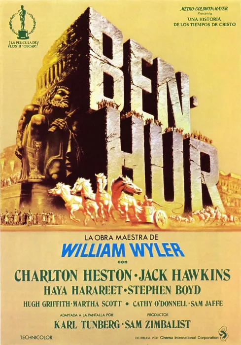 Framed Print : BEN-HUR, Spanish poster art, 1959