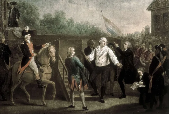 Framed Print : BENAZECH, Charles (1767-1794). Louis XVI (1754-93) at the Foot of the Scaffold, 21st January 1793. 1793. Oil on canvas. FRANCE. Versailles. National Museum of Versailles Framed Print : BENAZECH, Charles (1767-1794). Louis XVI (1754-93) at the Foot of the Scaffold, 21st January 1793. 1793. Oil on canvas. FRANCE. Versailles. National Museum of Versailles