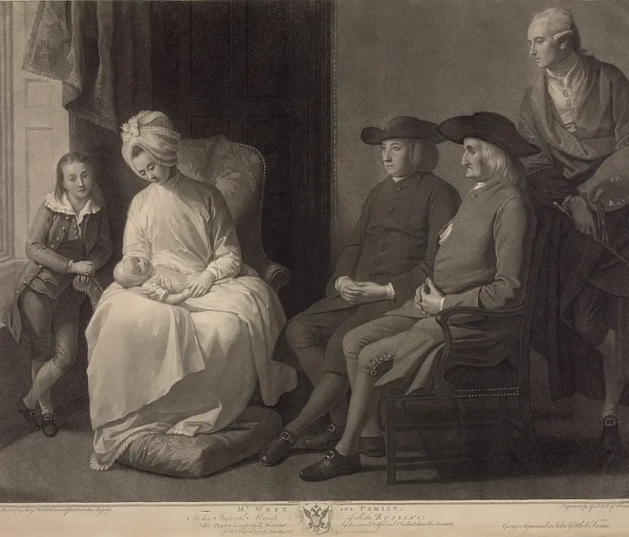 Framed Print : Benjamin West (1738-1829), and his family in London, 1779