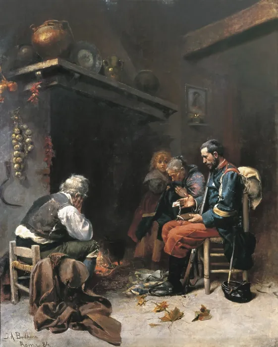 Framed Print : BENLLIURE GIL, Joan Antoni (1859-1930). For One's Country. 1884. Work executed in Rome. Oil on canvas. SPAIN. Valencia. San Pio V Fine Arts Museum. - P