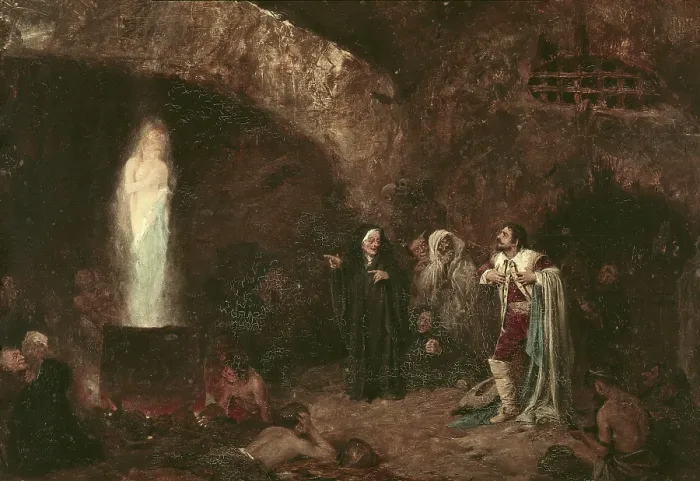 Framed Print : BENLLIURE y GIL, Josep (1855-1937). The Witches. 19th c. Inspired by a scene of Goethe's Faust. Costumbrism. Painting. SPAIN. Valencia. San Pio V Fine Arts Museum