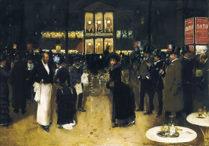 Framed Print : BERAUD, Jean (1849-1935). The Boulevard at Night, in front of the Variety Theatre. ca. 1883. Modernism. Oil on canvas. FRANCE. Paris. Muse Carnavalet (Carnavalet Museum)