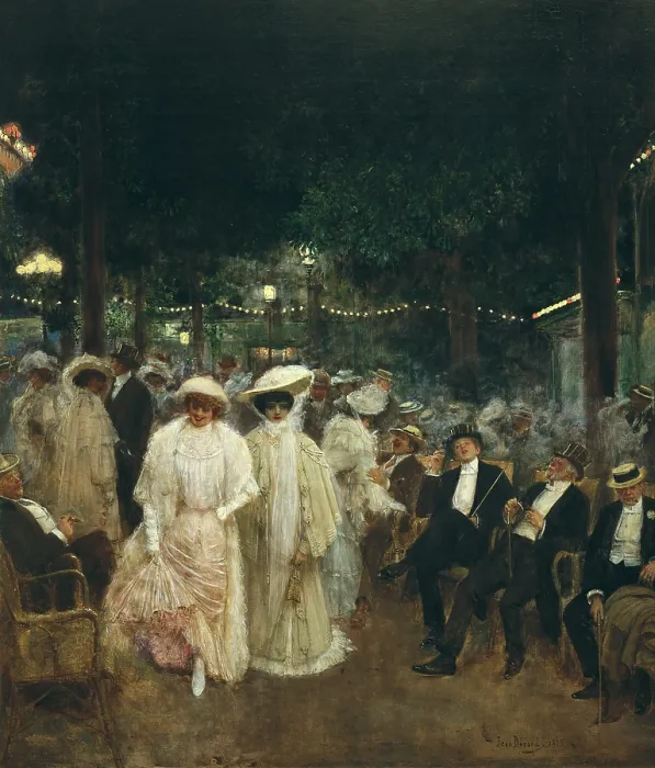 Framed Print : BERAUD, Jean (1849-1935). The Gardens of Paris, or The Beauties of the Night. 1905. Oil on canvas. FRANCE. Paris. Musee Carnavalet (Carnavalet Museum)
