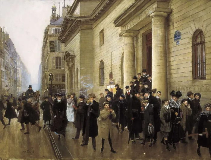 Framed Print : BERAUD, Jean (1849-1935). Leaving the Lycee Condorcet. end 19th-beg. 20th c. Art Nouveau. Oil on canvas. FRANCE. Paris. Muse Carnavalet (Carnavalet Museum)